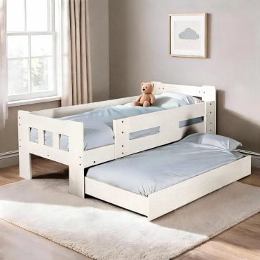 Ackworth White Wooden Trundle Bed Frame