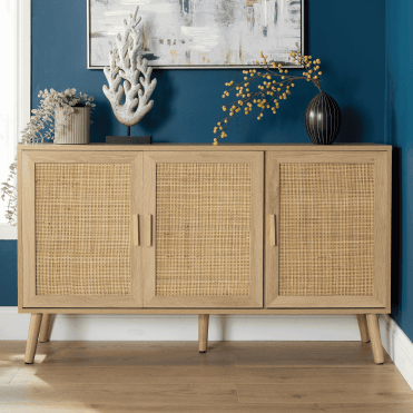 Astbury Rattan 3 Door Natural Sideboard