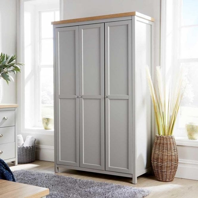 Avon 3 Door Wardrobe with Oak Top