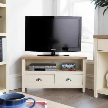 Avon Compact Corner TV Stand with Drawers
