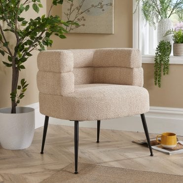 Teddy Fur Boucle Accent Chair