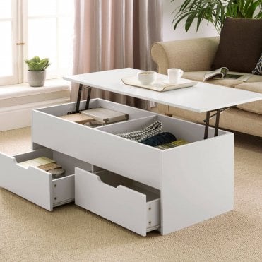 Bruges Lift Up Coffee Table with 2 Storage Drawers