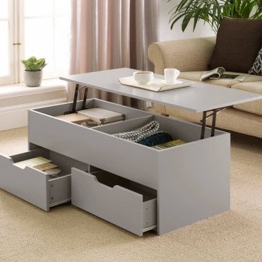 Bruges Lift Up Coffee Table with 2 Storage Drawers