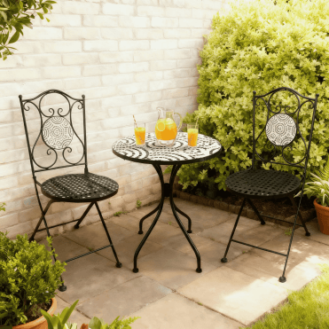 Carlton Black & White 3 Piece Mosaic Bistro Set