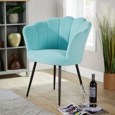 Compact Scallop Armchair with Metal Legs
