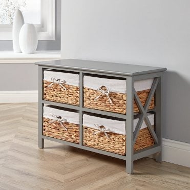 Dartmouth Wide Drawers with 4 Wicker Baskets