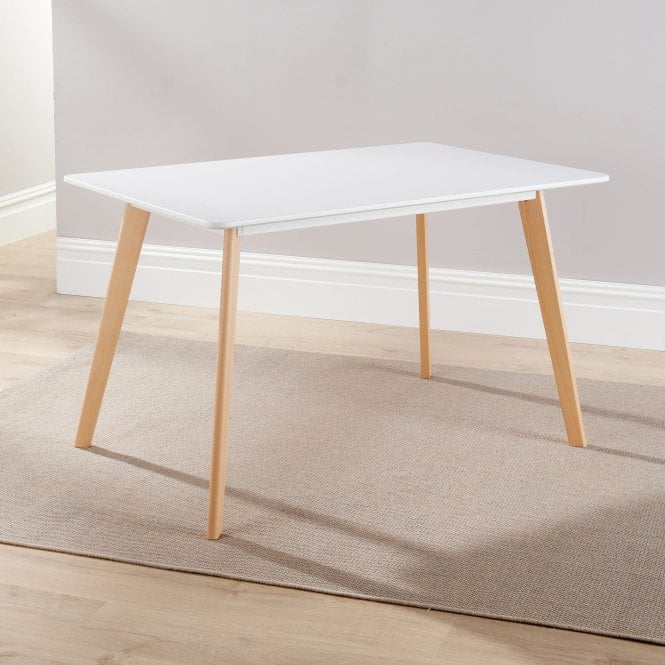 Fleur 120cm White Wooden Dining Table