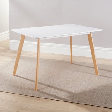 Fleur 120cm White Wooden Dining Table