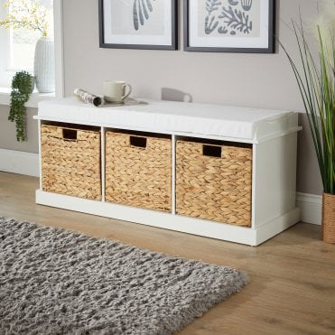 Lapworth 3 Drawer Hallway Storage Bench White