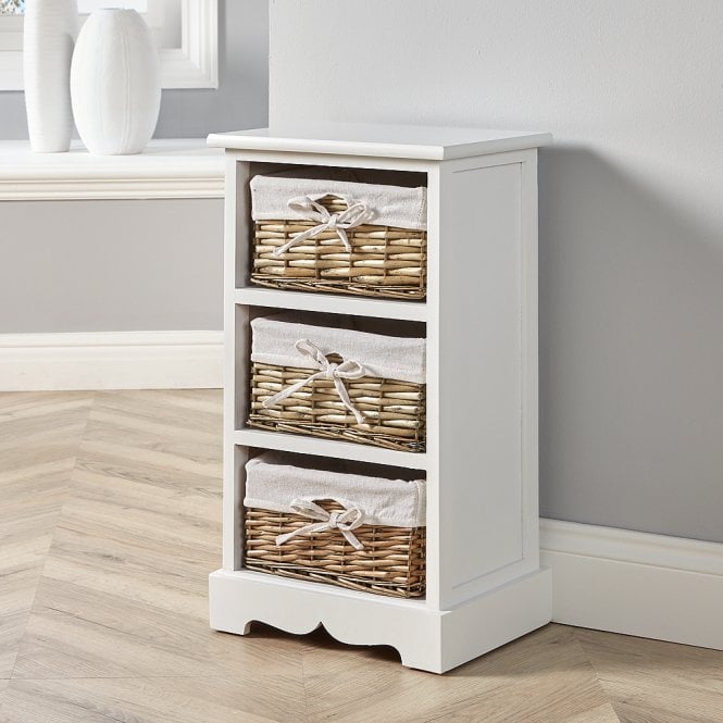 Lichfield 3 Wicker Basket Drawer Storage