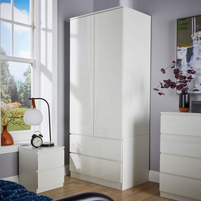 Lugano 2 Door & 2 Drawer Wardrobe
