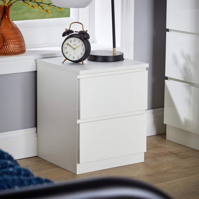 Lugano 2 Drawer Bedside Cabinet