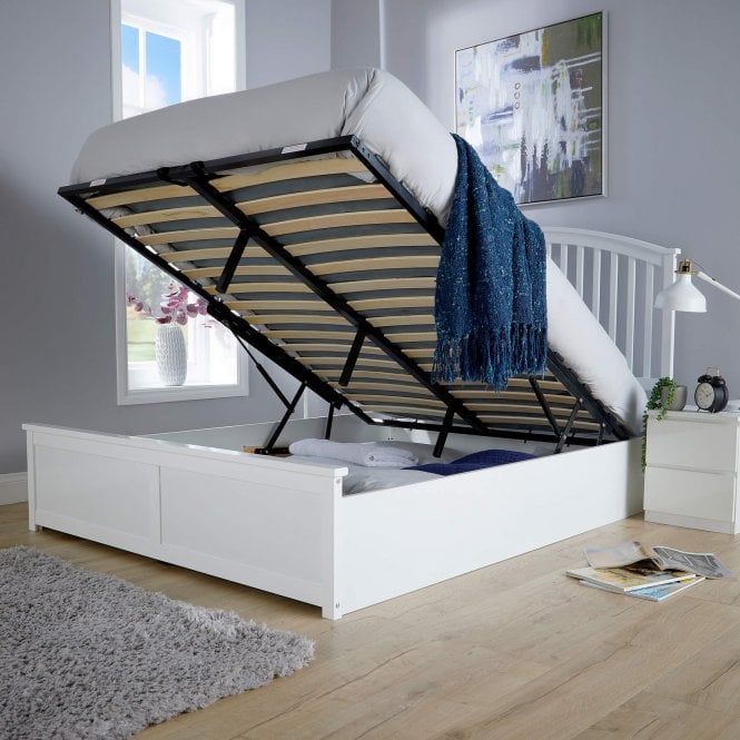 Madrid White Ottoman Bed