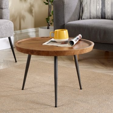 Manhattan Solid Mango Wood & Iron Coffee Table
