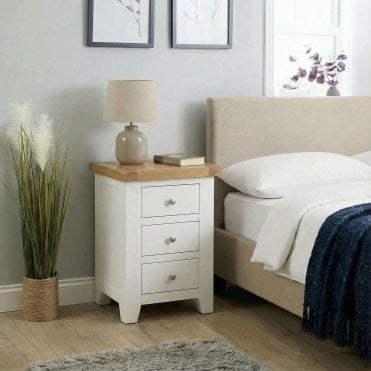 Melbourne 3 Drawer Oak & Pine Bedside