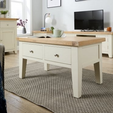 Melbourne Oak & Pine Coffee Table with Storage Drawer
