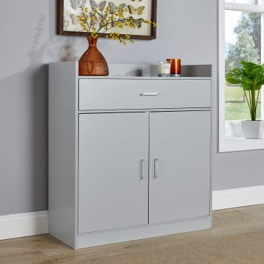Novara 2 Door Shoe Cabinet with Storage Drawer
