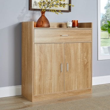 Novara 2 Door Shoe Cabinet with Storage Drawer
