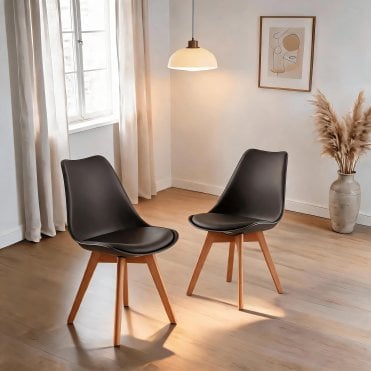 Pair of Lisbon Grey Curved Dining Chairs