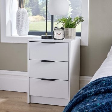 Phoenix 3 Drawer Bedside Table
