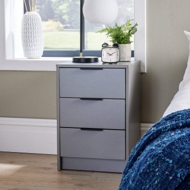 Phoenix 3 Drawer Bedside Table
