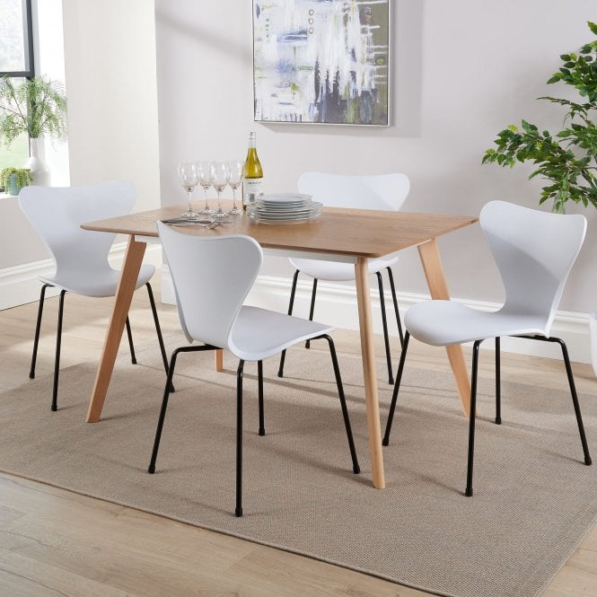 Rayna Dining Table & 4 Penny Chairs