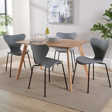Rayna Dining Table & 4 Penny Chairs