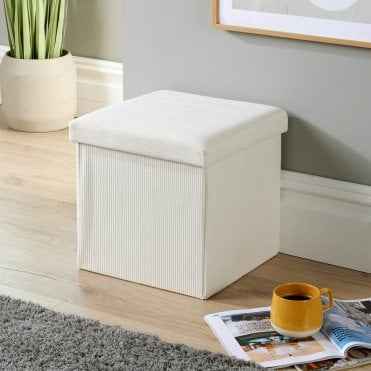 Square 38x38 Corduroy Folding Storage Ottoman
