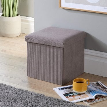 Square 38x38 Corduroy Folding Storage Ottoman