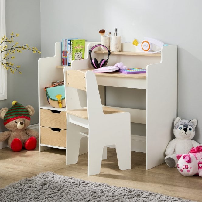 Scribbly Study Desk Set White