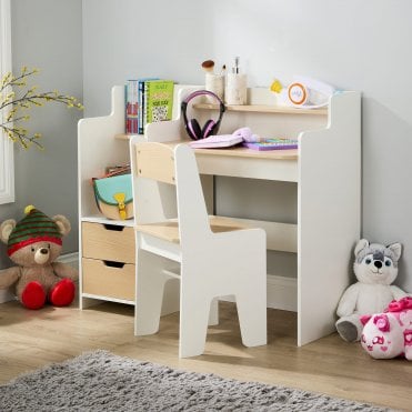 Scribbly Study Desk Set White