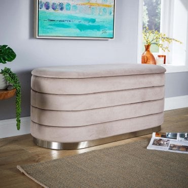 Cake Velvet Padded Storage Ottoman