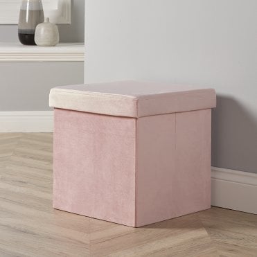 Sofia Velvet Square Storage Ottoman
