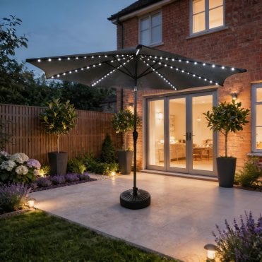 Soletta Multi Coloured LED Crank 3m Grey Parasol
