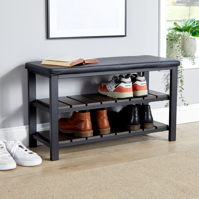 Spalding Black Shoe Bench