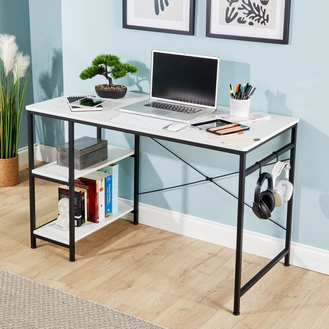 Stanton Computer Desk with Adjustable Storage Shelves