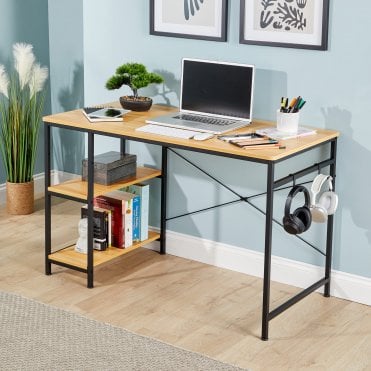 Stanton Computer Desk with Adjustable Storage Shelves