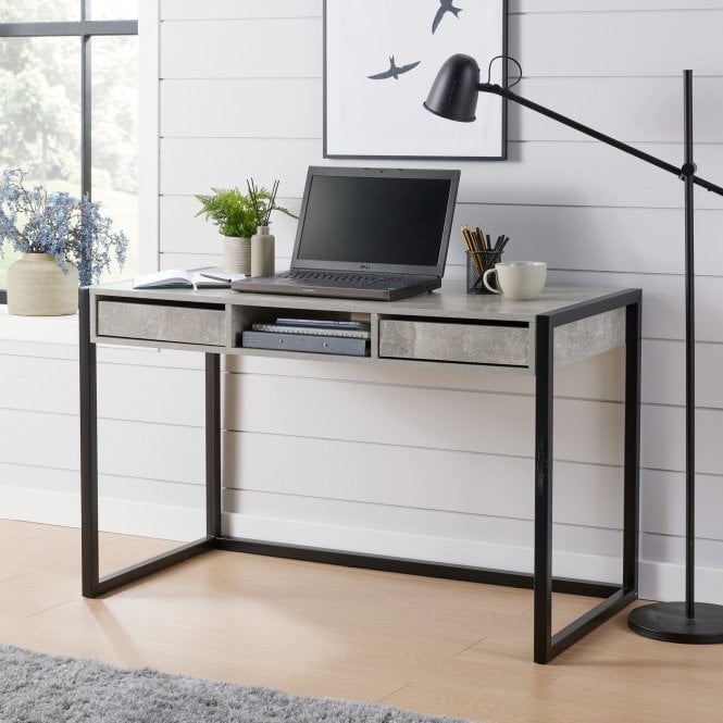 Toronto 2 Drawer Metal Frame Desk