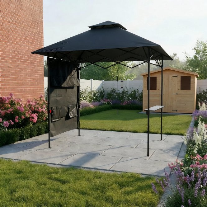 Verano Black Steel Gazebo & Water Resitant Canopy